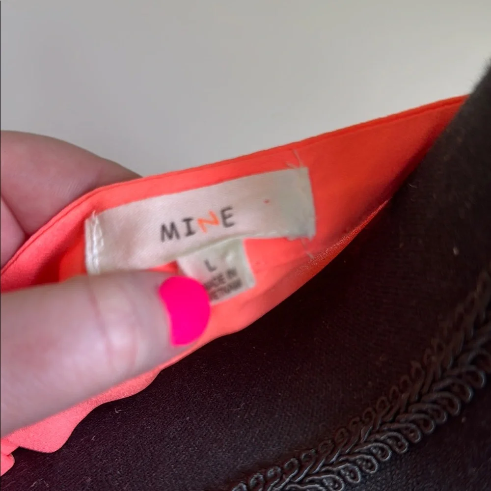 Mine Vibrant Coral Button-Up Blouse - Picture 2 of 2